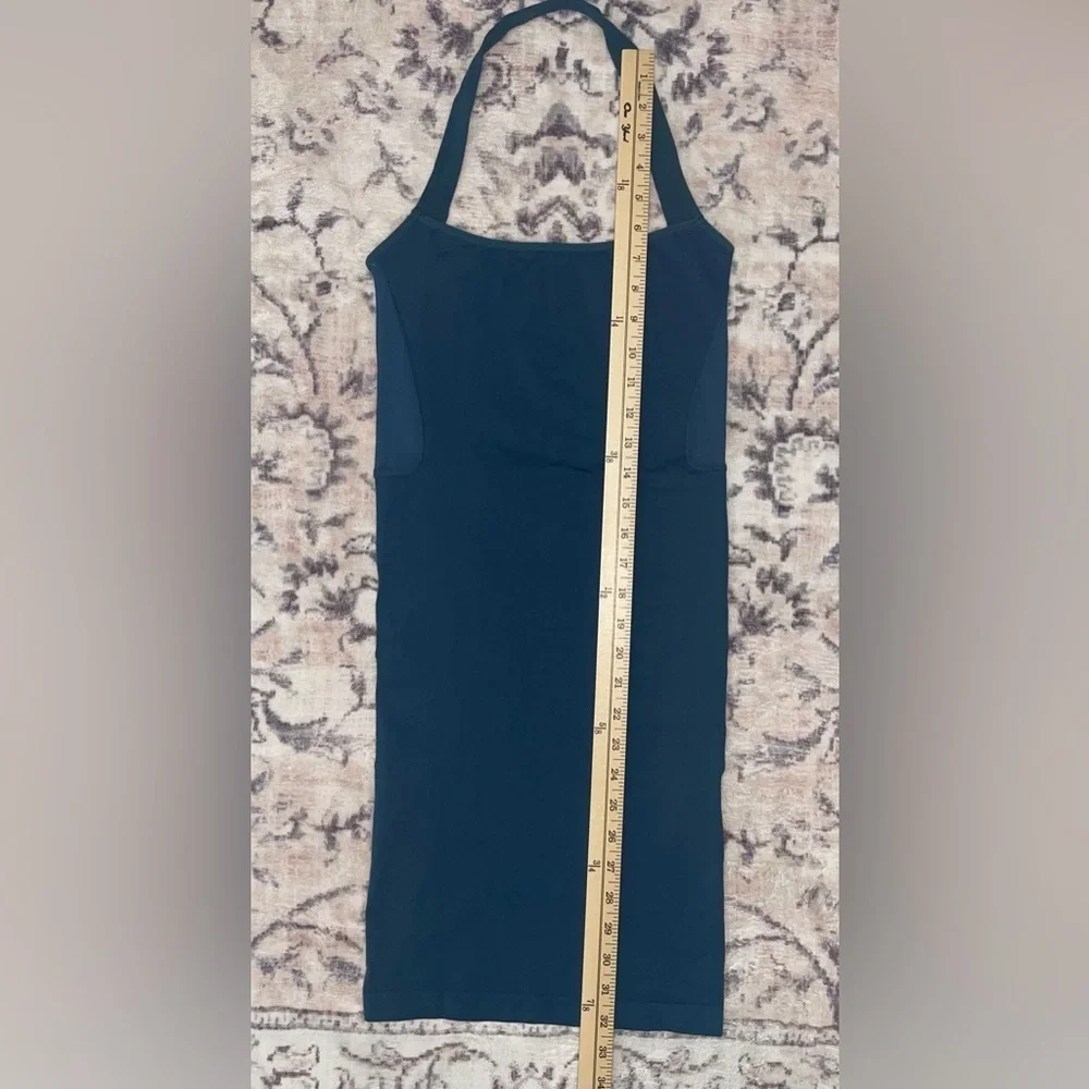 Free People Taking Sides Bodycon Slip Dress Size XS / Small Teal Blue Green NWOT